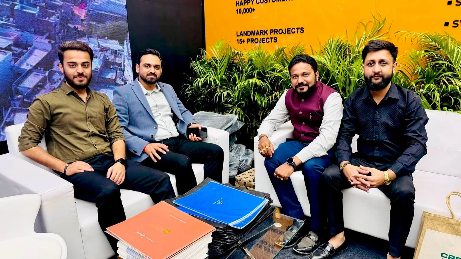 Reviewing landmark projects with the team