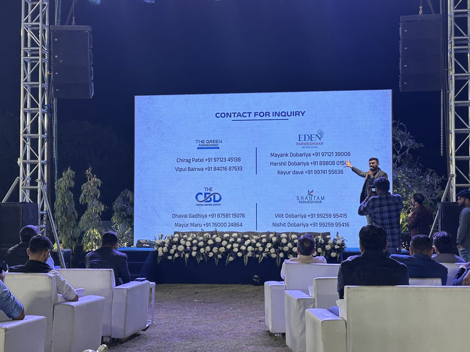On stage at a project launch event